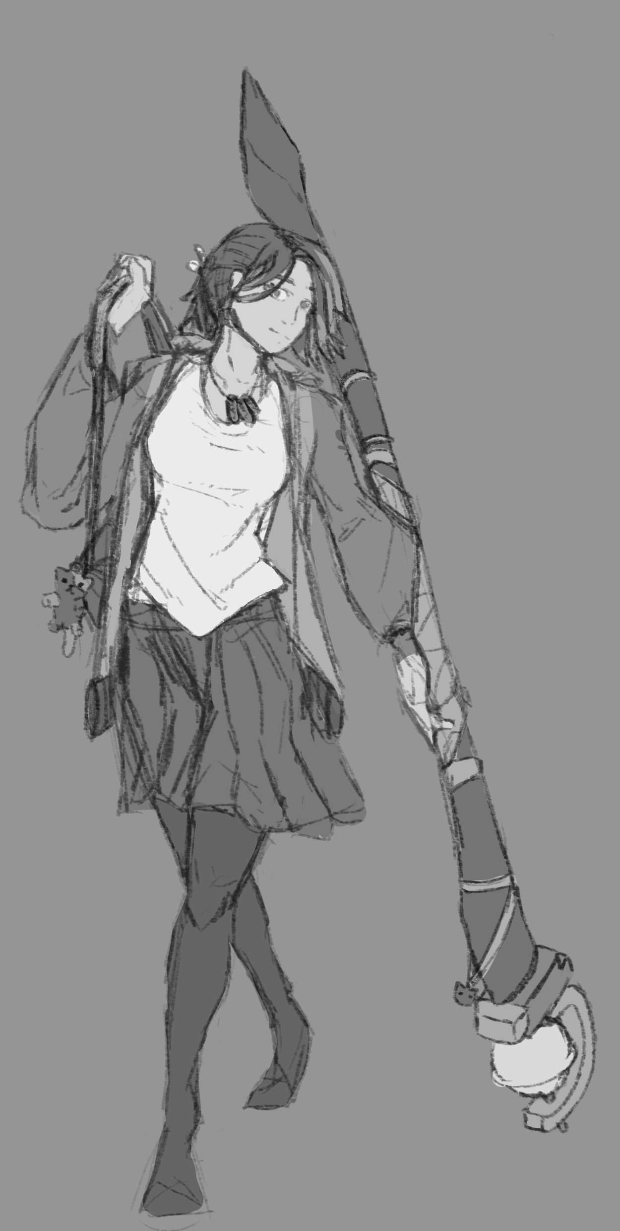 The current final design for the 'modern witch' character!